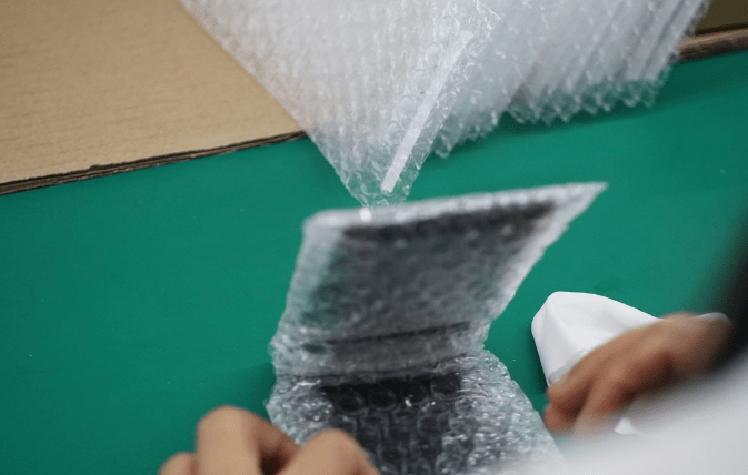 wireless charger is protected using bubble wrap