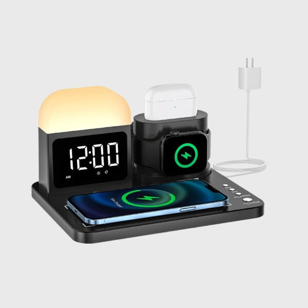 bedside clock with phone charger