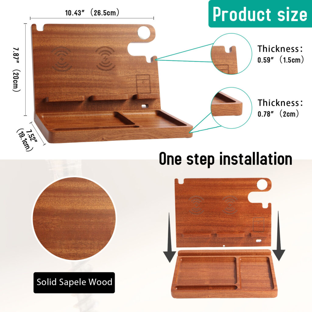 wood charging station for multiple devices